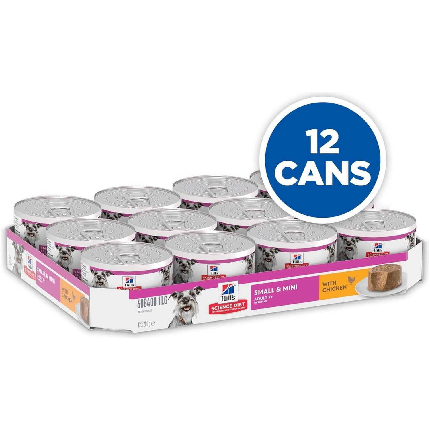 Adult 7+ Senior Small & Mini with Chicken Canned Wet Dog Food 12X200G - Paws and Pats