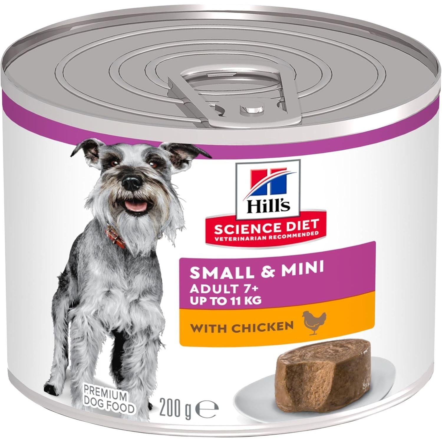 Adult 7+ Senior Small & Mini with Chicken Canned Wet Dog Food 12X200G - Paws and Pats