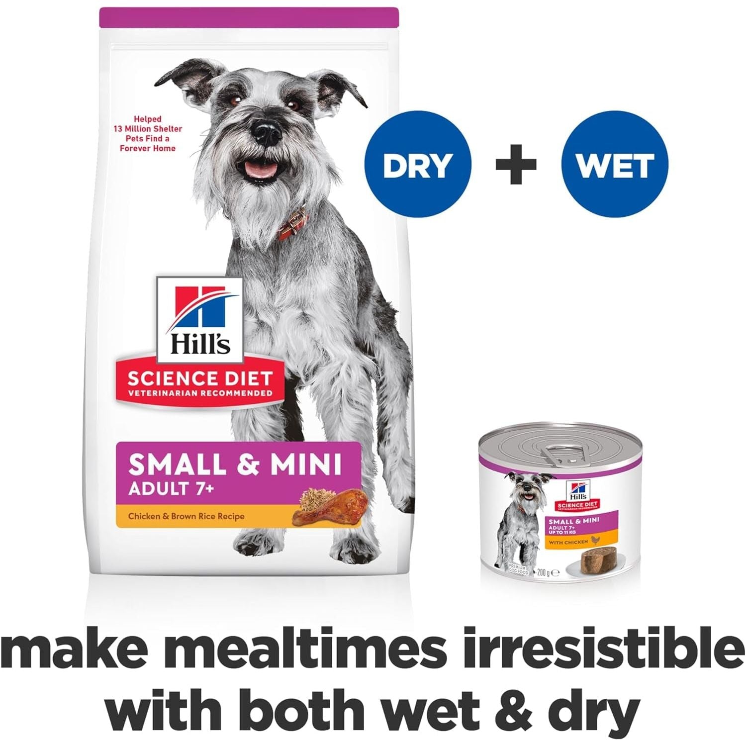 Adult 7+ Senior Small & Mini with Chicken Canned Wet Dog Food 12X200G - Paws and Pats