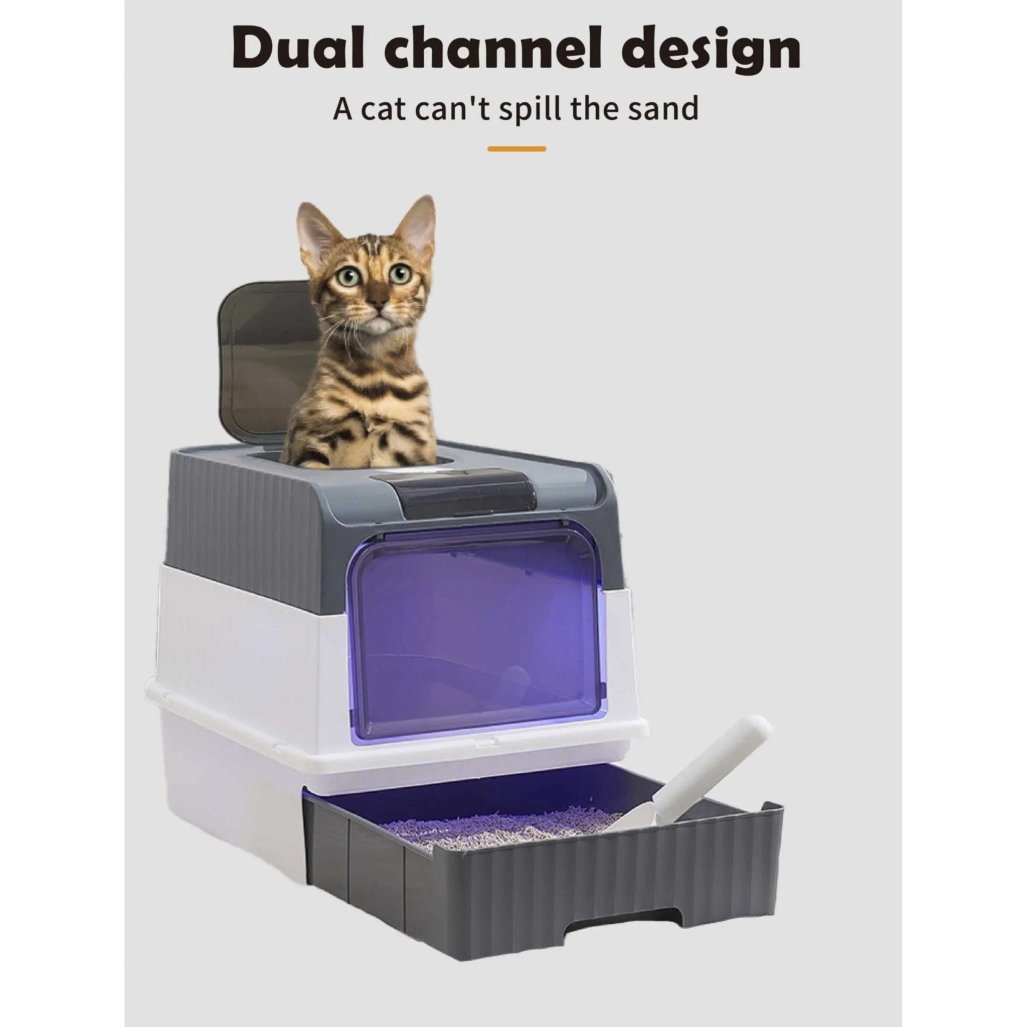 Automatic UV Sterilizing Cat Litter Box - Enclosed Design, Odor Control, and UV Germicidal Technology - Paws and PatsPet Care > Cat Supplies > Cat Furniture
