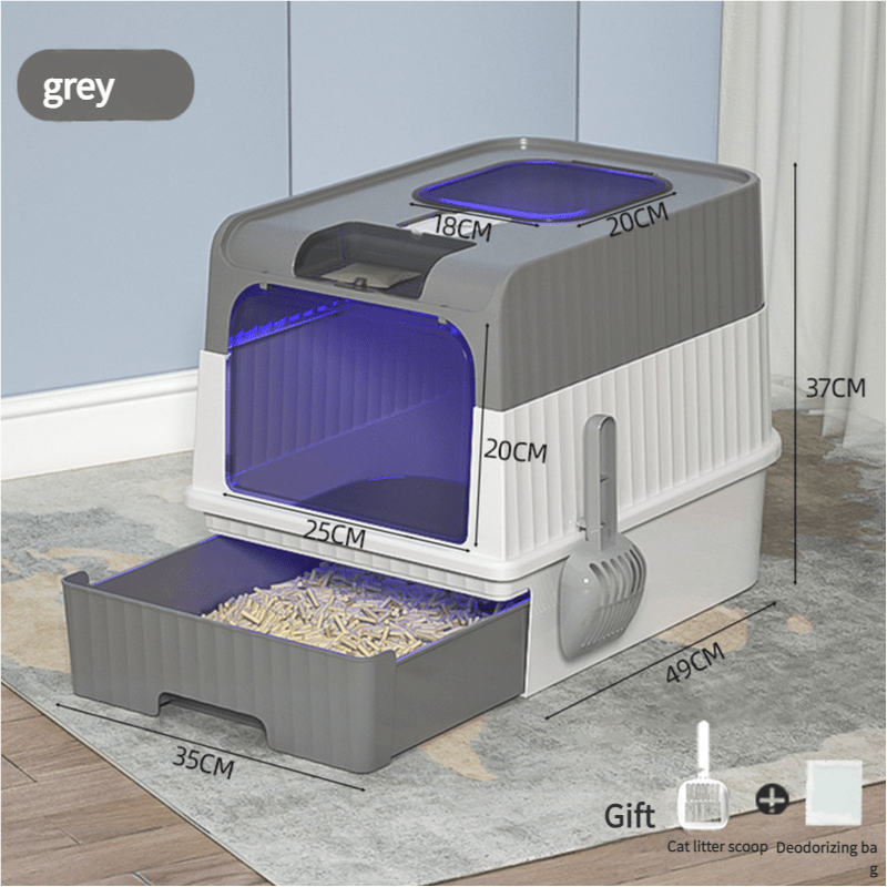 Automatic UV Sterilizing Cat Litter Box - Enclosed Design, Odor Control, and UV Germicidal Technology - Paws and PatsPet Care > Cat Supplies > Cat Furniture