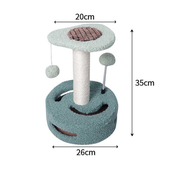 Avocado Interactive Cat Scratching Post with Playful Ball Toys, Flower Design - 35cm Height, 26cm Base - Paws and PatsPet Care > Cat Supplies > Cat Scratching Posts