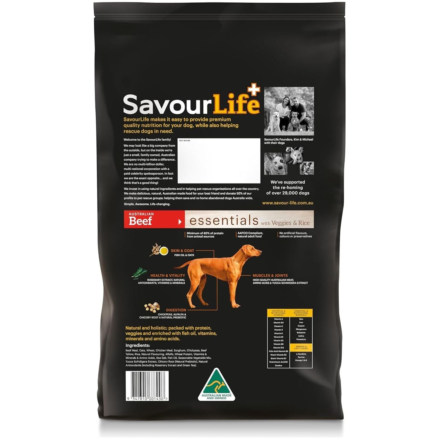 Essentials Beef Adult Dog Food 15Kg - Paws and Pats