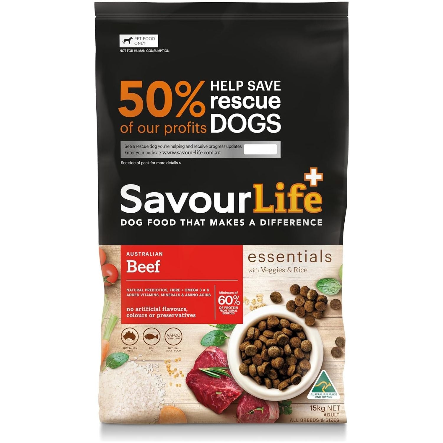 Essentials Beef Adult Dog Food 15Kg - Paws and Pats