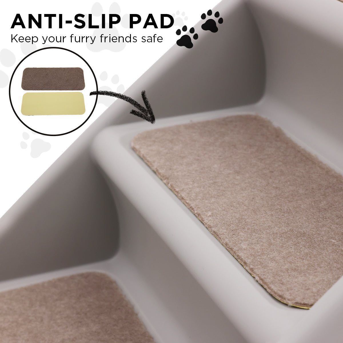 Furtastic Foldable Pet Stairs in Grey - 50cm Dog Ladder Cat Ramp with Non - Slip Mat for Indoor and Outdoor Use - Paws and PatsPet Care > Dog Supplies > Dog Steps & Ramps