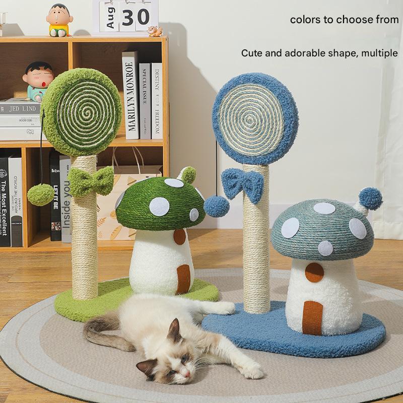 Green Durable Mushroom Cat Scratching Post - Anti - Slip, No Debris Cat Scratch Pad with Sofa Protection for Small Cats - Paws and PatsPet Care > Cat Supplies > Cat Scratching Posts