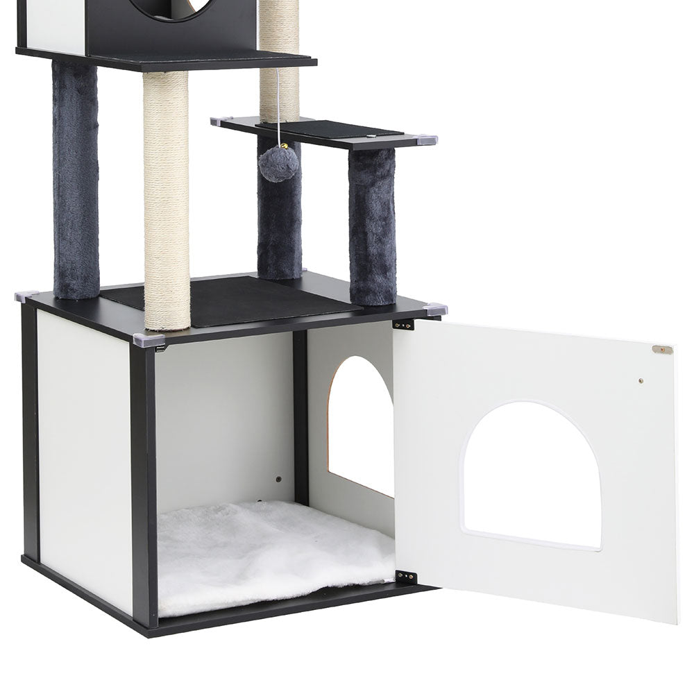 i.Pet Cat Tree Tower Scratching Post Scratcher 144cm Wood Bed Condo House Cabinet - Paws and PatsPet Care > Cat Supplies > Cat Scratching Posts
