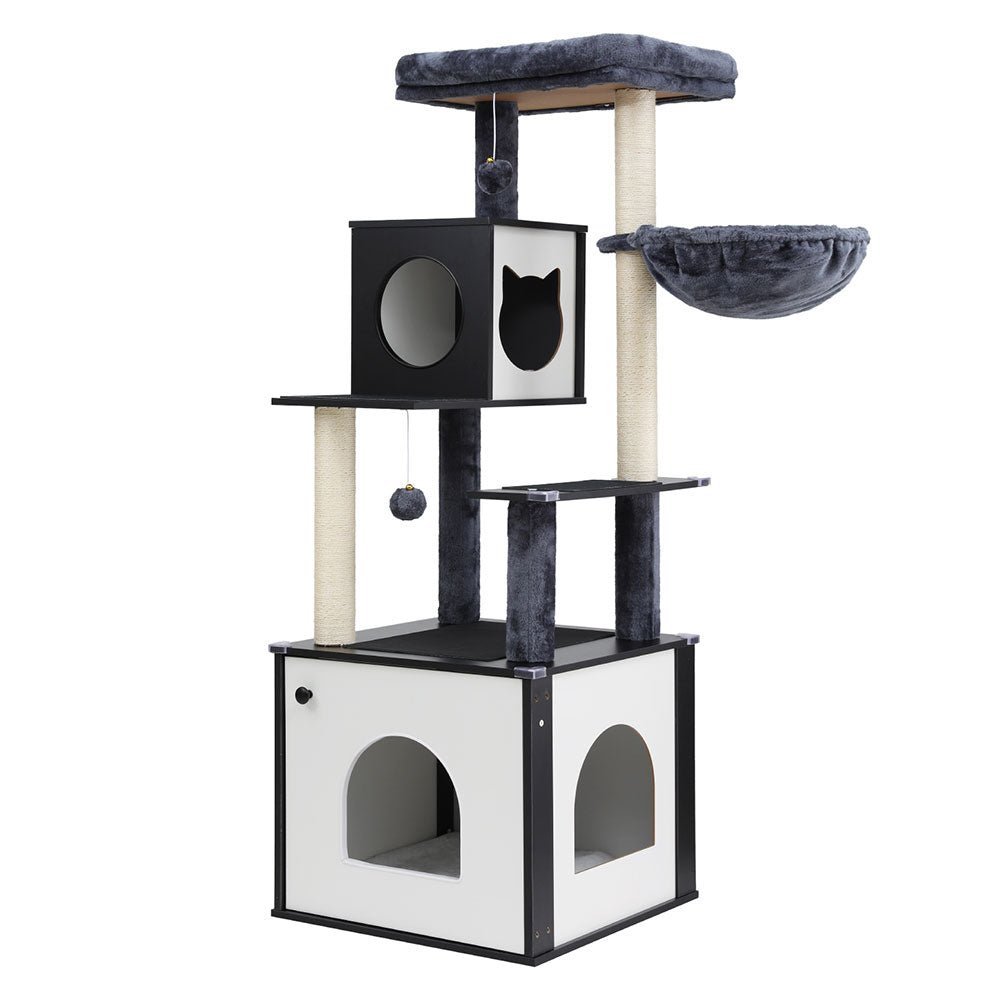 i.Pet Cat Tree Tower Scratching Post Scratcher 144cm Wood Bed Condo House Cabinet - Paws and PatsPet Care > Cat Supplies > Cat Scratching Posts