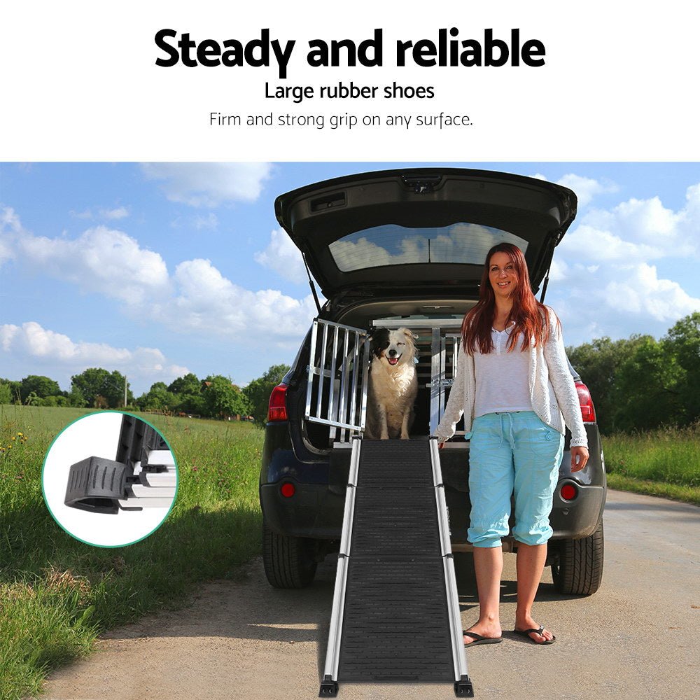 i.Pet Dog Ramp Pet Stairs Steps Car SUV Foldable Portable Ladder Adjustable - Paws and PatsPet Care > Dog Supplies > Dog Steps & Ramps
