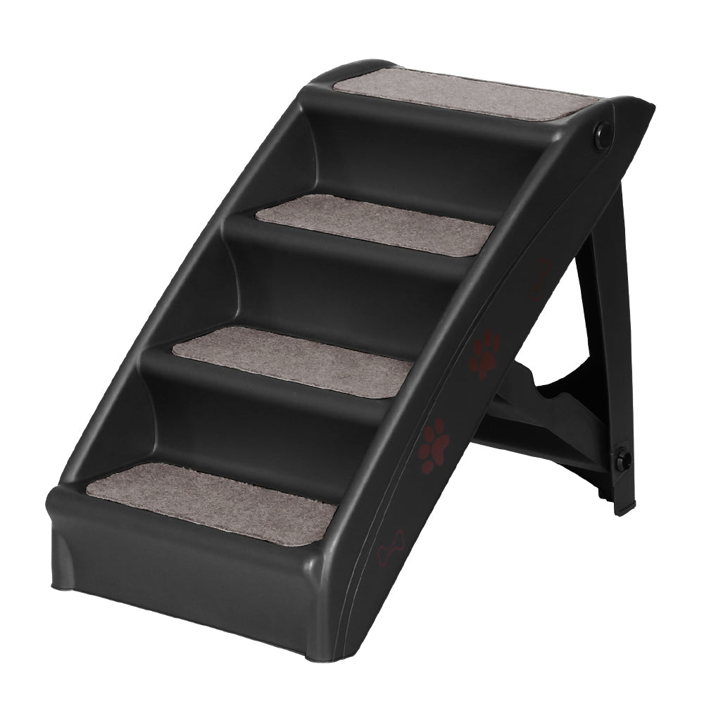 i.Pet Dog Ramp Steps For Bed Sofa Car Pet Stairs Ladder Portable Foldable Black - Paws and PatsPet Care > Dog Supplies > Dog Steps & Ramps