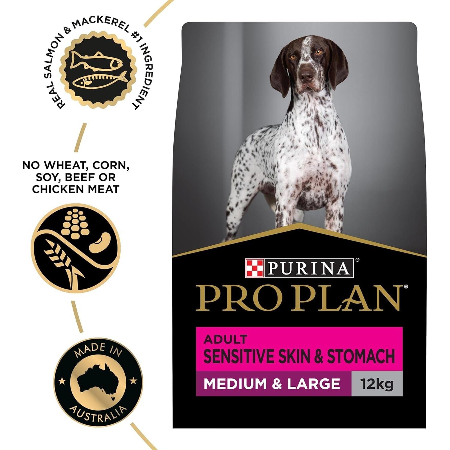 PRO PLAN Adult Dry Dog Food Medium and Large Breeds Salmon and Mackerel 12Kg - Paws and Pats