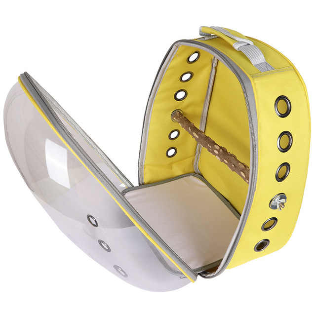 Purple Stylish Transparent PVC Pet Carrier Backpack - Large Capacity, Multi - Use for Birds & Cats(Including Wooden Stick) - Paws and PatsPet Care > Bird > Bird Cages & Stands