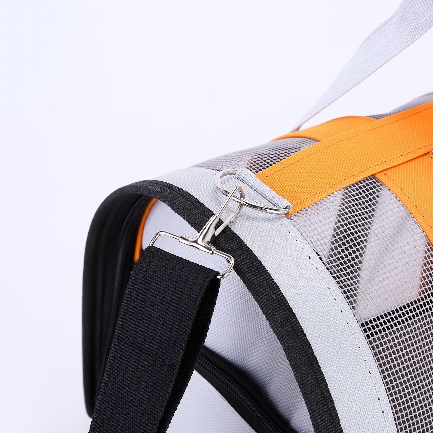 Size M Blue And White Foldable Pet Carrier Bag - Lightweight, Breathable, and Spacious for All Seasons - Paws and PatsPet Care > Cat Supplies > Cat Carriers & Crates