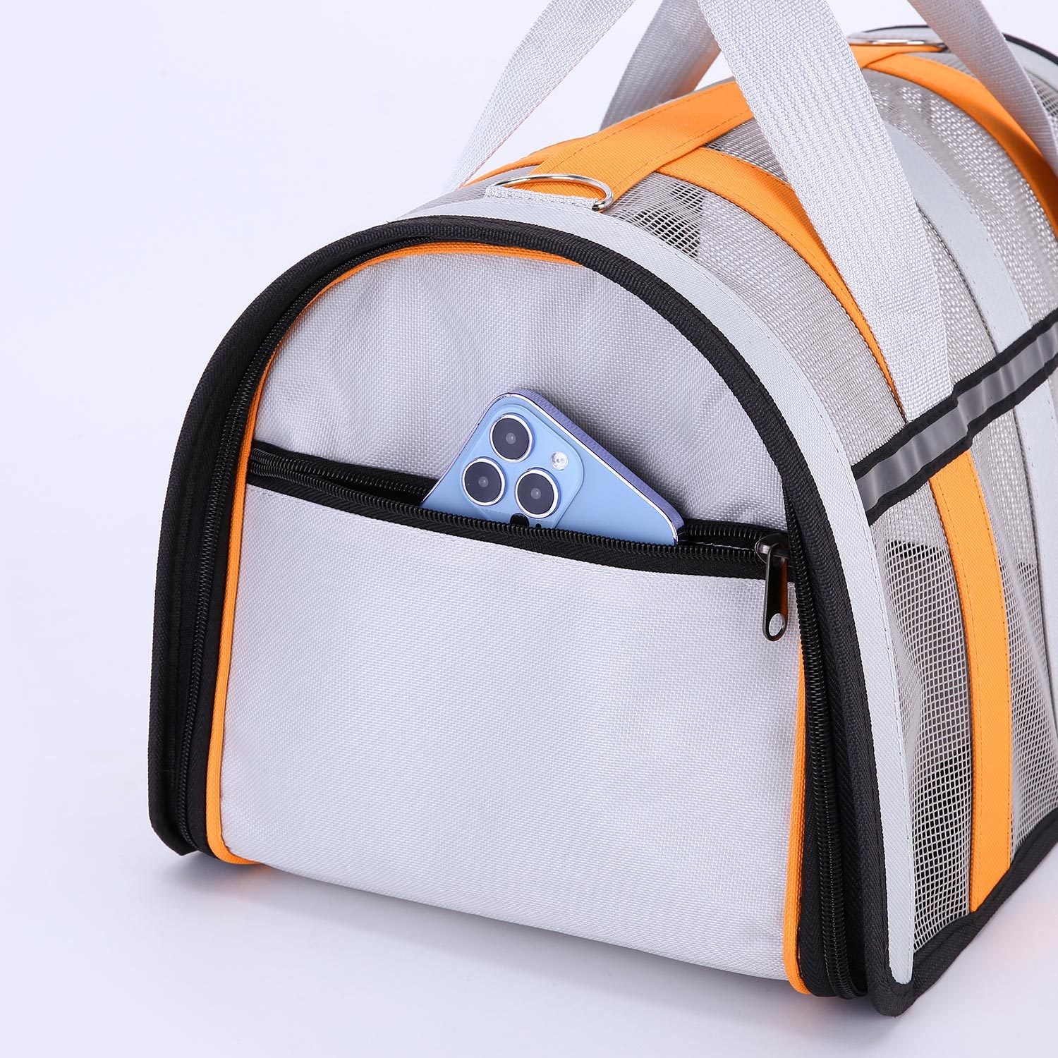 Size M Green And White Foldable Pet Carrier Bag - Lightweight, Breathable, and Spacious for All Seasons - Paws and PatsPet Care > Cat Supplies > Cat Carriers & Crates