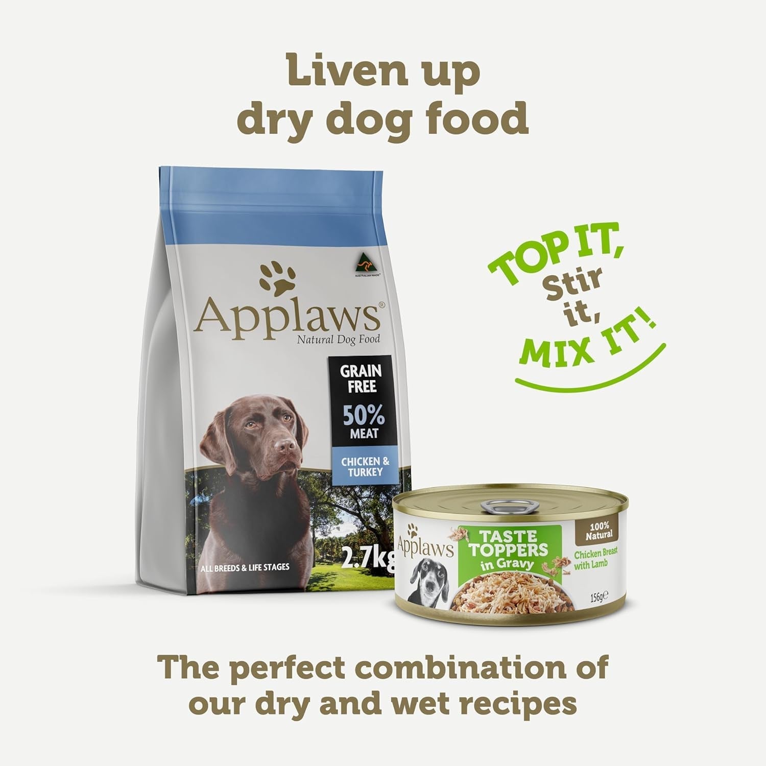 Taste Toppers 100% Natural Wet Dog Food Chicken Breast with Lamb in Gravy Tin 156G (Pack of 16), Limited Ingredients Pet Food - Paws and Pats