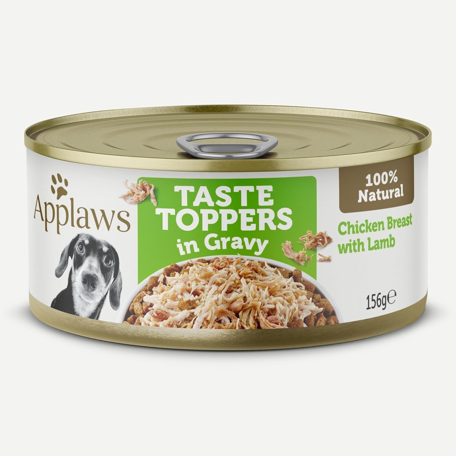 Taste Toppers 100% Natural Wet Dog Food Chicken Breast with Lamb in Gravy Tin 156G (Pack of 16), Limited Ingredients Pet Food - Paws and Pats