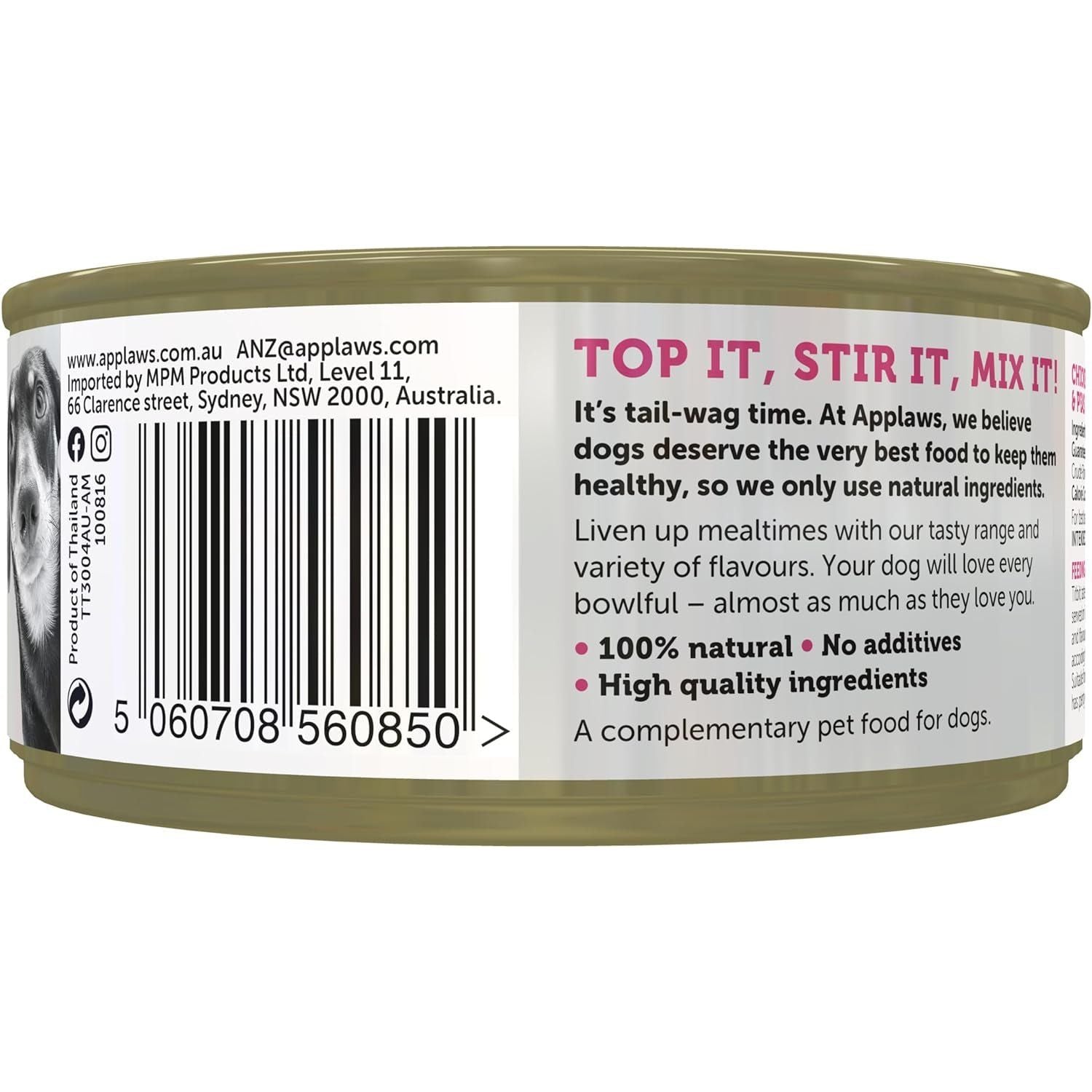 Taste Toppers 100% Natural Wet Dog Food Chicken Breast with Salmon & Vegetables in Broth Tin 156G (Pack of 16), Limited Ingredients Pet Food - Paws and Pats